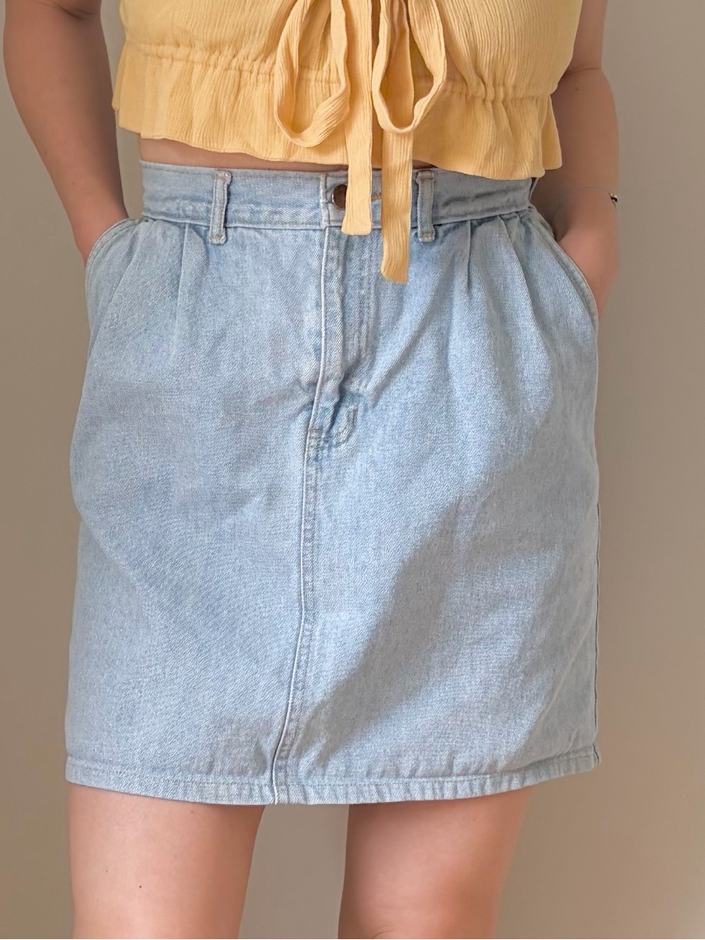 Western Light Denim Mini Skirt - Casual Women's Skirt